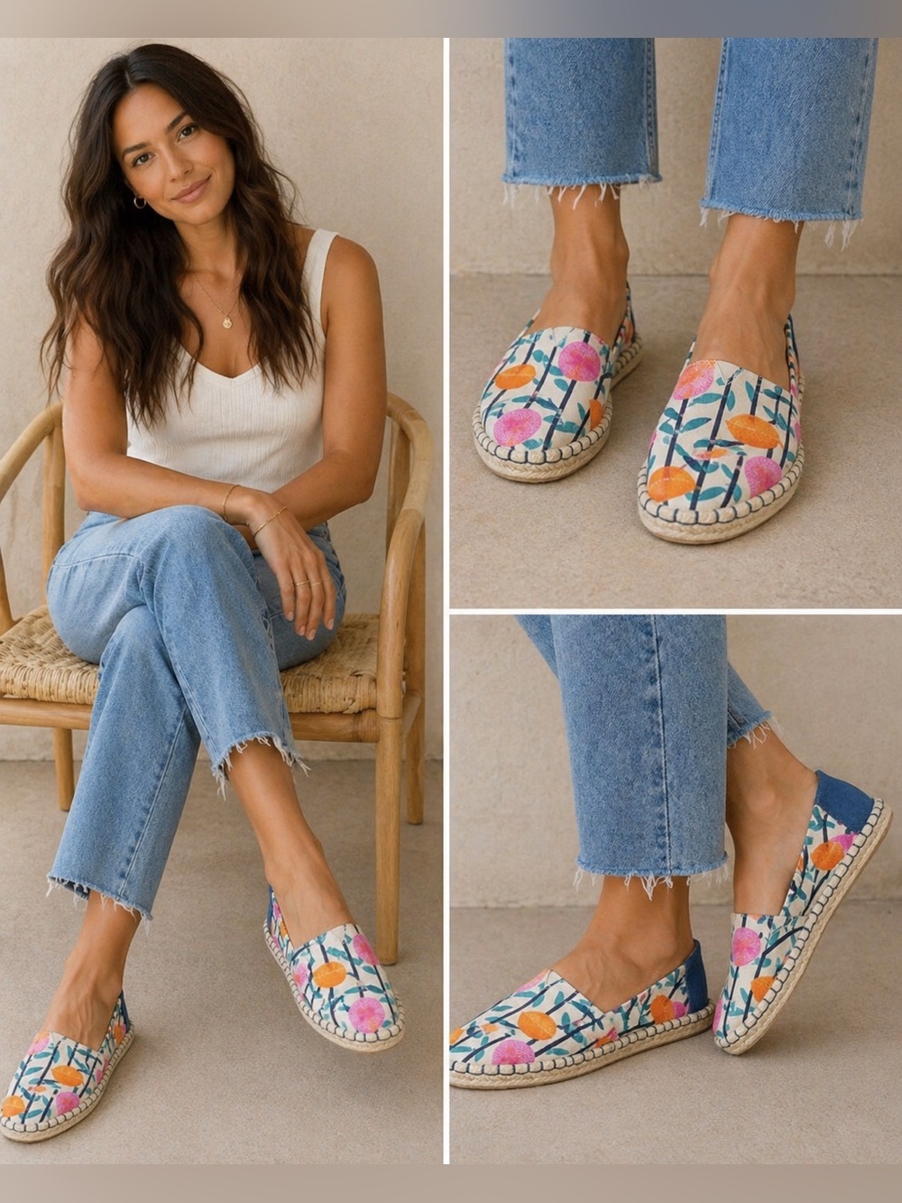 Toms Alpargata Espadrille Slip On Shoes Womens Sz 8 Squeeze The Day Fruit Print